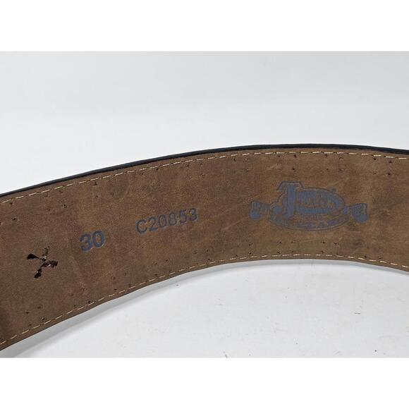 VTG Justin Western Black Leather Belt Abilene C20853 USA Size 30 - Picture 3 of 3